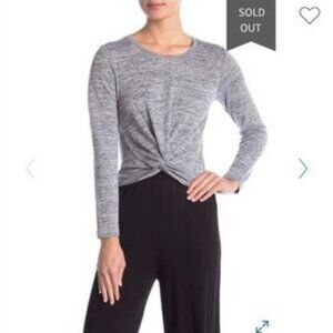 UGG Fallon Twist Front Long Sleeve Top in Gray Heather